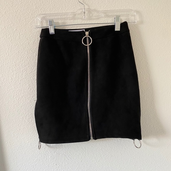 LF Dresses & Skirts - Seek The Label Black Faux Suede Zipper Mini Skirt